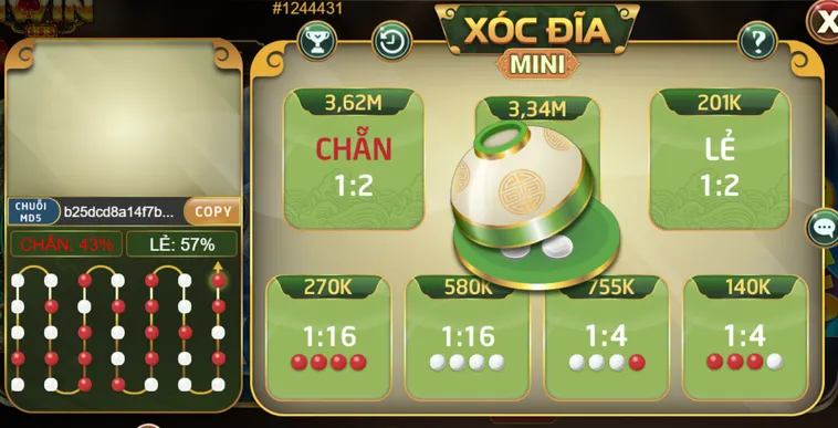 Trải Nghiệm Xóc Đĩa Mini Tại IWin Club Với Tỷ Lệ Thắng Cược Cực Khủng